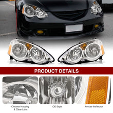Load image into Gallery viewer, Acura RSX 2002-2004 Factory Style Headlights Chrome Housing Clear Len Amber Reflector
