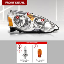 Load image into Gallery viewer, Acura RSX 2002-2004 Factory Style Headlights Chrome Housing Clear Len Amber Reflector

