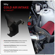 Load image into Gallery viewer, Ford Mustang 3.7L V6 2011-2014 Cold Air Intake Black + Heat Shield
