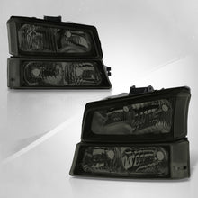 Load image into Gallery viewer, Chevrolet Silverado 2003-2006 Factory Style Headlights + Bumpers Chrome Housing Smoke Len Clear Reflector
