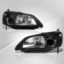 Load image into Gallery viewer, Honda Civic 2/4Door 2001-2003 Factory Style Headlights Black Housing Clear Len Clear Reflector
