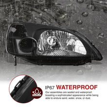 Load image into Gallery viewer, Honda Civic 2/4Door 2001-2003 Factory Style Headlights Black Housing Clear Len Clear Reflector
