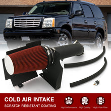 Load image into Gallery viewer, Chevrolet Silverado 1999-2006 / Avalanche 2002-2006 / Suburban 1500 2500 2000-2006 / Tahoe 2000-2006 / Cadillac Escalade 2002-2006 / GMC Sierra 1999-2006 / Yukon 2000-2006 / Yukon XL 2000-2006 4.8L 5.3L 6.0L V8 Cold Air Intake Black + Heat Shield
