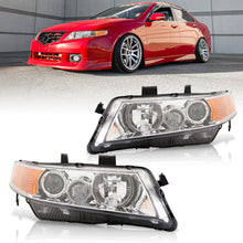 Load image into Gallery viewer, Acura TSX 2004-2008 Factory Style Headlights Chrome Housing Clear Len Amber Reflector
