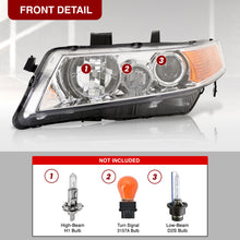 Load image into Gallery viewer, Acura TSX 2004-2008 Factory Style Headlights Chrome Housing Clear Len Amber Reflector
