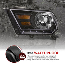 Load image into Gallery viewer, Ford Mustang 2010-2014 Factory Style Headlights Black Housing Clear Len Amber Reflector
