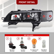 Load image into Gallery viewer, Honda Accord 1994-1997 Factory Style Headlights + Corners Black Housing Clear Len Clear Reflector
