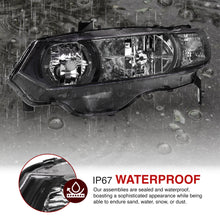 Load image into Gallery viewer, Honda Civic Coupe 2006-2011 Factory Style Headlights Black Housing Clear Len Clear Reflector
