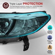 Load image into Gallery viewer, Honda Civic Coupe 2006-2011 Factory Style Headlights Black Housing Clear Len Clear Reflector
