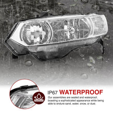 Load image into Gallery viewer, Honda Civic Coupe 2006-2011 Factory Style Headlights Chrome Housing Clear Len Clear Reflector
