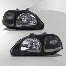 Load image into Gallery viewer, Honda Civic 1996-1998 Factory Style Headlights Black Housing Clear Len Clear Reflector
