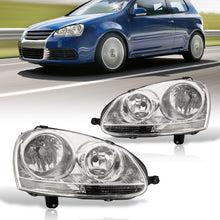 Load image into Gallery viewer, Volkswagen Golf 2006-2008 / Rabbit 2006-2008 / Jetta 2006-2010 Factory Style Headlights Chrome Housing Clear Len Clear Reflector (Halogen Models Only)

