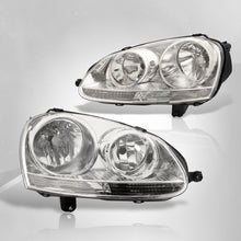 Load image into Gallery viewer, Volkswagen Golf 2006-2008 / Rabbit 2006-2008 / Jetta 2006-2010 Factory Style Headlights Chrome Housing Clear Len Clear Reflector (Halogen Models Only)
