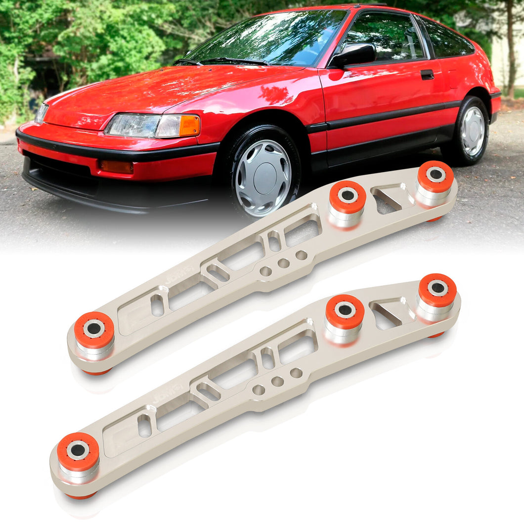 JDM Sport Acura Integra 1994-2001 / Honda Civic 1988-1995 / CRX 1988-1991 / Del Sol 1993-1997 Rear Lower Control Arms Polished with Red Bushings