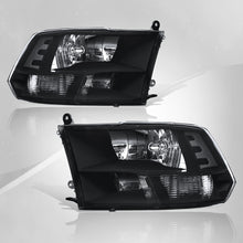 Load image into Gallery viewer, Dodge Ram 1500 2009-2018 / Ram 2500 3500 2010-2018 / Ram 4500 5500 2011-2018 / Ram 1500 Classic 2019-2023 Factory Style Quad Headlights Black Housing Clear Len Clear Reflector (Halogen Models Only)
