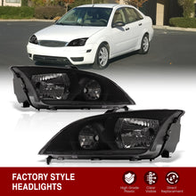Load image into Gallery viewer, Ford Focus 2005-2007 Factory Style Headlights Black Housing Clear Len Clear Reflector

