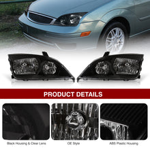 Load image into Gallery viewer, Ford Focus 2005-2007 Factory Style Headlights Black Housing Clear Len Clear Reflector
