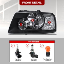 Load image into Gallery viewer, Ford Expedition 2003-2006 Factory Style Headlights Black Housing Clear Len Clear Reflector
