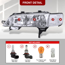 Load image into Gallery viewer, Honda Accord 1994-1997 Factory Style Headlights + Corners Chrome Housing Clear Len Clear Reflector
