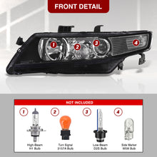 Load image into Gallery viewer, Acura TSX 2004-2008 Factory Style Headlights Black Housing Clear Len Clear Reflector
