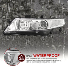 Load image into Gallery viewer, Acura TSX 2004-2008 Factory Style Headlights Chrome Housing Clear Len Clear Reflector
