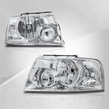 Load image into Gallery viewer, Ford Expedition 2003-2006 Factory Style Headlights Chrome Housing Clear Len Clear Reflector
