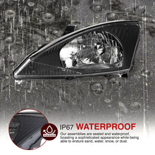 Load image into Gallery viewer, Ford Focus 2000-2004 Factory Style Headlights Black Housing Clear Len Clear Reflector
