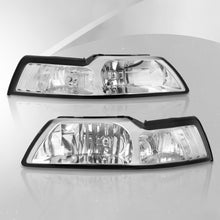 Load image into Gallery viewer, Ford Mustang 1999-2004 Factory Style Headlights Chrome Housing Clear Len Clear Reflector
