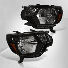 Load image into Gallery viewer, Toyota Tacoma 2012-2015 Factory Style Headlights Black Housing Clear Len Amber Reflector
