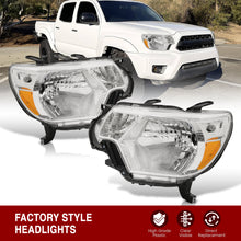Load image into Gallery viewer, Toyota Tacoma 2012-2015 Factory Style Headlights Chrome Housing Clear Len Amber Reflector
