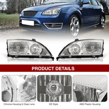 Load image into Gallery viewer, Ford Focus 2005-2007 Factory Style Headlights Chrome Housing Clear Len Clear Reflector
