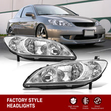 Load image into Gallery viewer, Honda Civic 2004-2005 Factory Style Headlights Chrome Housing Clear Len Clear Reflector
