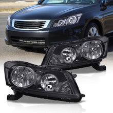 Load image into Gallery viewer, Honda Accord Sedan 2008-2012 Factory Style Headlights Black Housing Clear Len Clear Reflector
