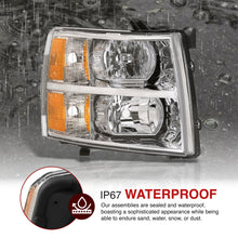 Load image into Gallery viewer, Chevrolet Silverado 2007-2013 Factory Style Headlights Chrome Housing Clear Len Amber Reflector
