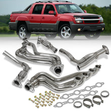 Load image into Gallery viewer, Chevrolet Silverado 1500 1999-2006 / Avalanche 1500 2002-2005 / Suburban 1500 2000-2004 / Tahoe 2000-2004 / GMC Sierra 1999-2006 / Yukon 2001-2004 / Yukon XL 2001-2004 Stainless Steel Long Tube Exhaust Header + Resonated Y-Pipe
