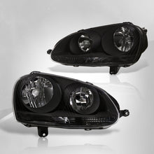 Load image into Gallery viewer, Volkswagen Golf 2006-2008 / Rabbit 2006-2008 / Jetta 2006-2010 Factory Style Headlights Black Housing Clear Len Clear Reflector (Halogen Models Only)
