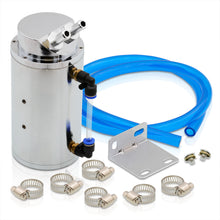 Load image into Gallery viewer, Universal 350ML Cylinder Oil Catch Can Tank Reservoir Kit 7.3&quot;x4.2&quot;x4.2&quot; Chrome

