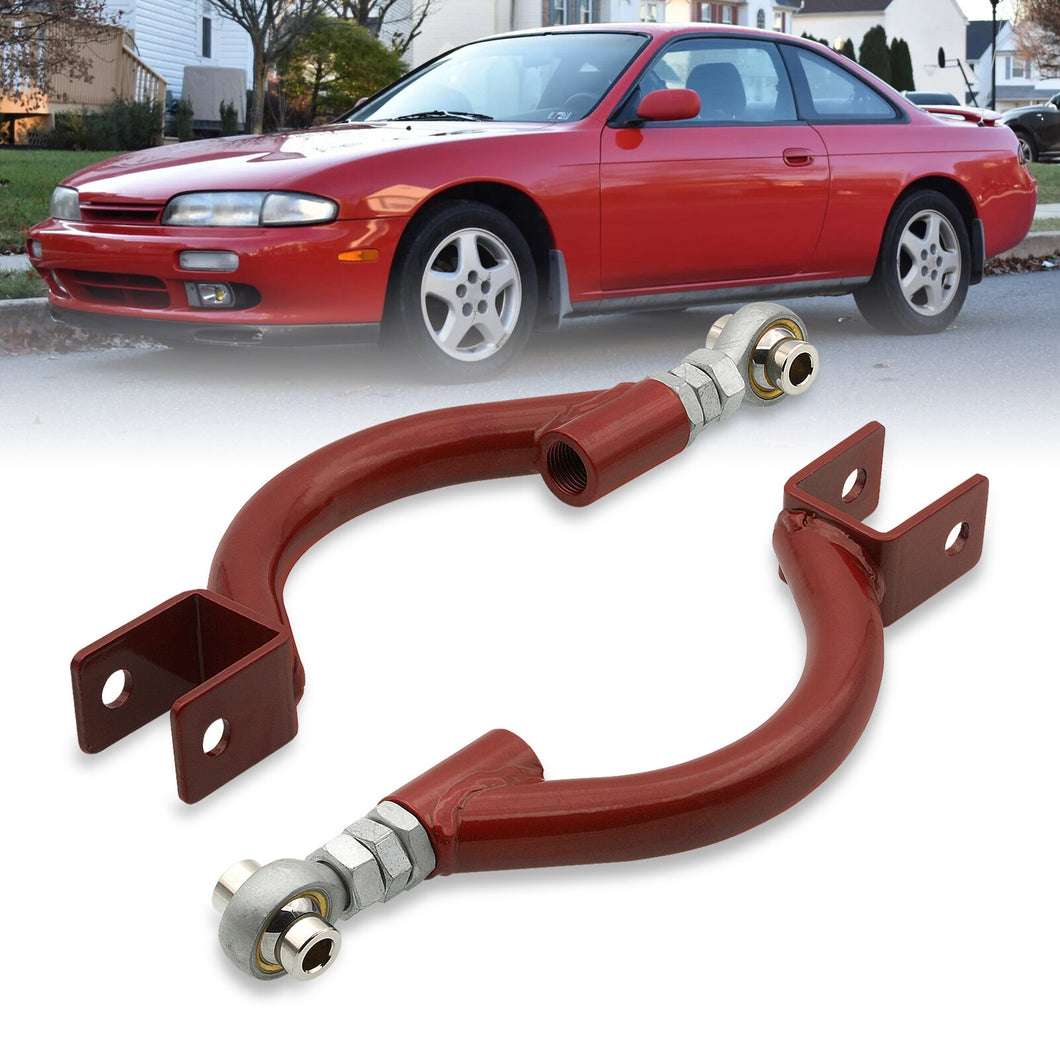 Nissan 240SX S14 1995-1998 Rear Upper Adjustable Camber Kit Control Arms Red