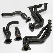 Load image into Gallery viewer, Chevrolet Silverado 1500 1999-2006 / Avalanche 1500 2002-2005 / Suburban 1500 2000-2004 / Tahoe 2000-2004 / GMC Sierra 1999-2006 / Yukon 2001-2004 / Yukon XL 2001-2004 Stainless Steel Long Tube Exhaust Header Black + Resonated Y-Pipe
