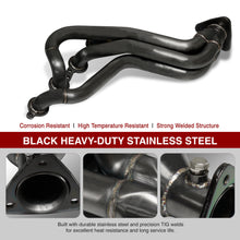 Load image into Gallery viewer, Chevrolet Silverado 1500 1999-2006 / Avalanche 1500 2002-2005 / Suburban 1500 2000-2004 / Tahoe 2000-2004 / GMC Sierra 1999-2006 / Yukon 2001-2004 / Yukon XL 2001-2004 Stainless Steel Long Tube Exhaust Header Black + Resonated Y-Pipe

