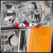 Load image into Gallery viewer, Chevrolet Suburban 2007-2014 / Tahoe 2007-2014 / Avalanche 2007-2013 Factory Style Headlights Chrome Housing Clear Len Amber Reflector
