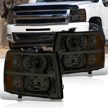 Load image into Gallery viewer, Chevrolet Silverado 2007-2013 Factory Style Headlights Chrome Housing Smoke Len Amber Reflector
