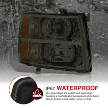 Load image into Gallery viewer, Chevrolet Silverado 2007-2013 Factory Style Headlights Chrome Housing Smoke Len Amber Reflector
