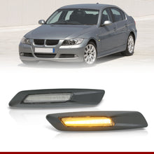 Load image into Gallery viewer, BMW 3 Series E60 E61 E82 E88 E90 E91 E92 E93 (Non-M3 Models) 2004-2010 Front Amber Sequential LED Side Marker Lights Clear Len + 3D Carbon Finishes (F10 Style)
