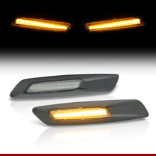 Load image into Gallery viewer, BMW 3 Series E60 E61 E82 E88 E90 E91 E92 E93 (Non-M3 Models) 2004-2010 Front Amber Sequential LED Side Marker Lights Clear Len + 3D Carbon Finishes (F10 Style)
