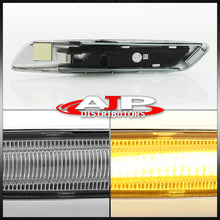 Load image into Gallery viewer, BMW 3 Series E60 E61 E82 E88 E90 E91 E92 E93 (Non-M3 Models) 2004-2010 Front Amber Sequential LED Side Marker Lights Clear Len + 3D Silver Chrome Finishes (F10 Style)
