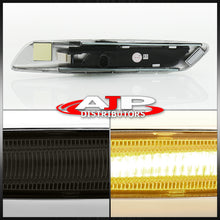 Load image into Gallery viewer, BMW 3 Series E60 E61 E82 E88 E90 E91 E92 E93 (Non-M3 Models) 2004-2010 Front Amber Sequential LED Side Marker Lights Smoke Len + 3D Silver Chrome Finishes (F10 Style)
