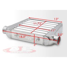 Load image into Gallery viewer, Universal Aluminum Intercooler (Tube &amp; Fin | Overall: 18.5&quot; x 11.75&quot; x 2.5&quot; | Core: 11.0&quot; x 11.75&quot; x 2.5&quot; | Inlet/Outlet: 2.5&quot;)
