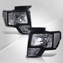 Load image into Gallery viewer, Ford F150 2009-2014 Factory Style Headlights Black Housing Clear Len Clear Reflector (Halogen Models Only)
