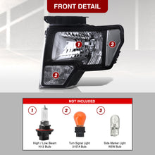 Load image into Gallery viewer, Ford F150 2009-2014 Factory Style Headlights Black Housing Clear Len Clear Reflector (Halogen Models Only)
